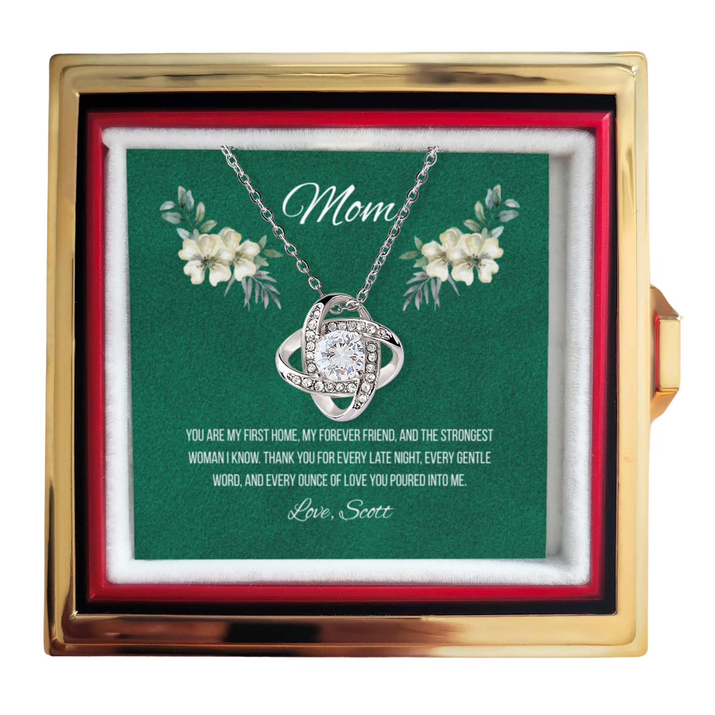 Love Knot Necklace in a gift box for mother - RRM09