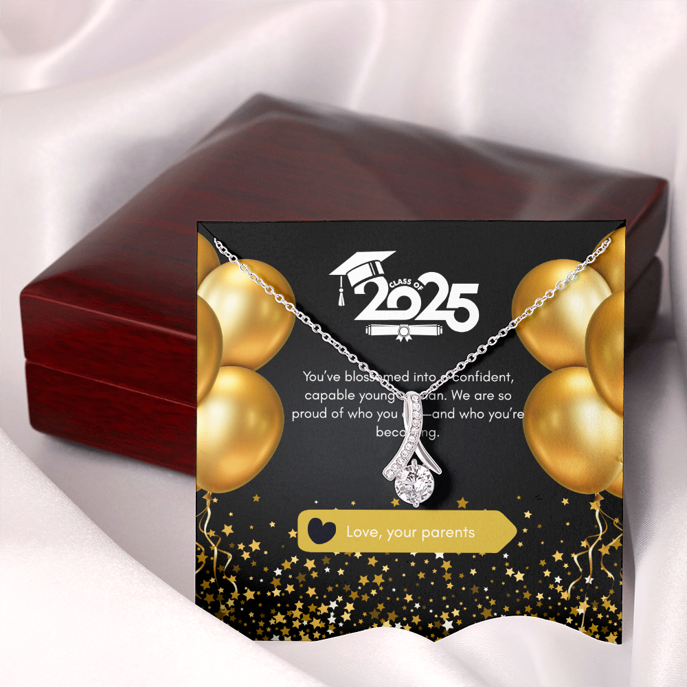 Graduation Gift for Daughter from parents – Pendant Necklace with Inspirational Card, NAG03