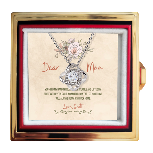 Love Knot Necklace in rotation box - Gift for mom, RRM02