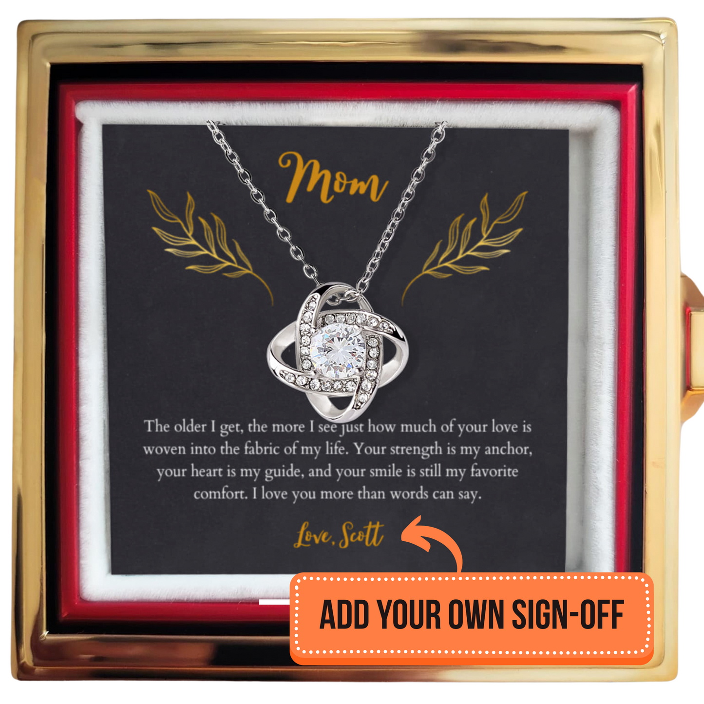 Gift for mother - Love Knot Necklace in the gift box - RRM04