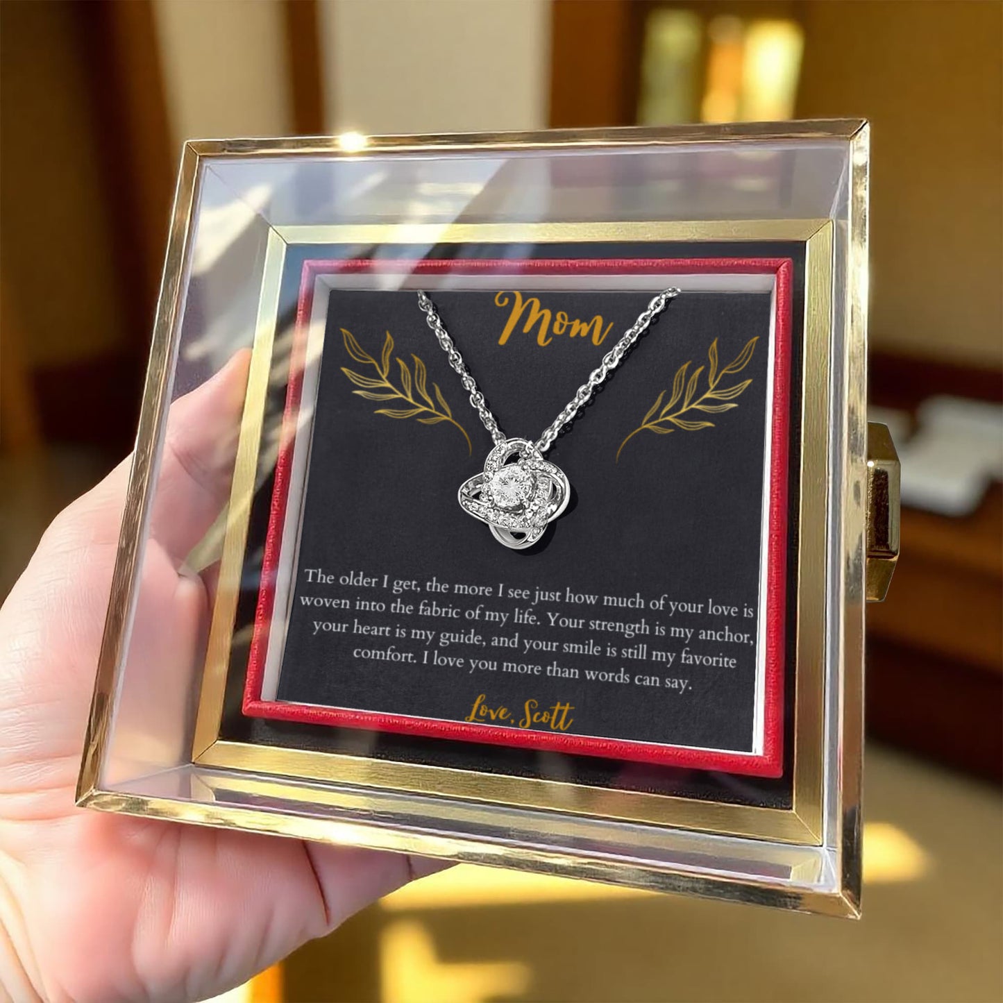 Gift for mother - Love Knot Necklace in the gift box - RRM04