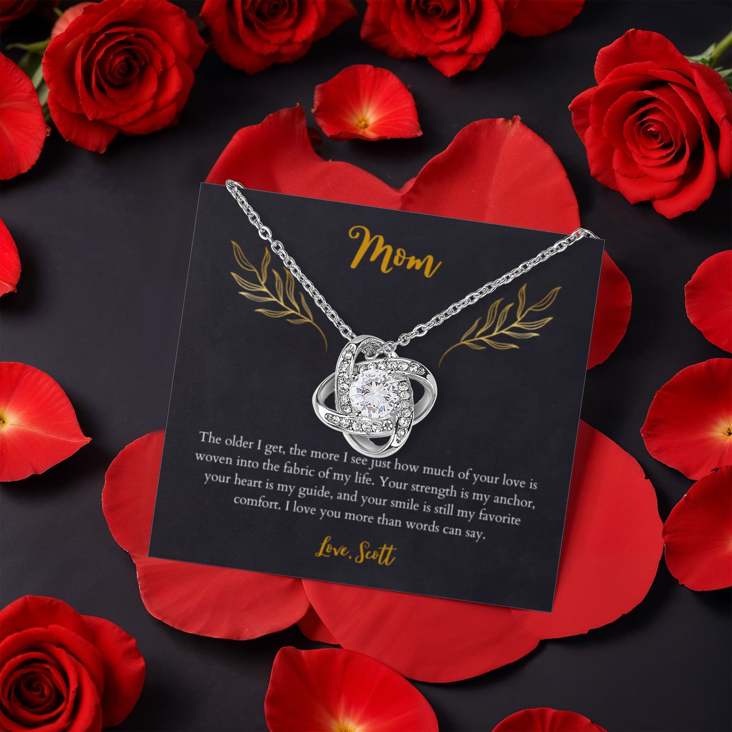 Gift for mother - Love Knot Necklace in the gift box - RRM04