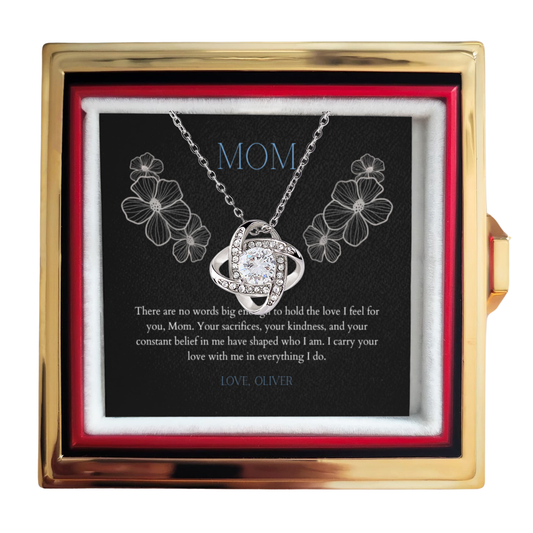 Love Knot Necklace with a message card for Mom - RRM06
