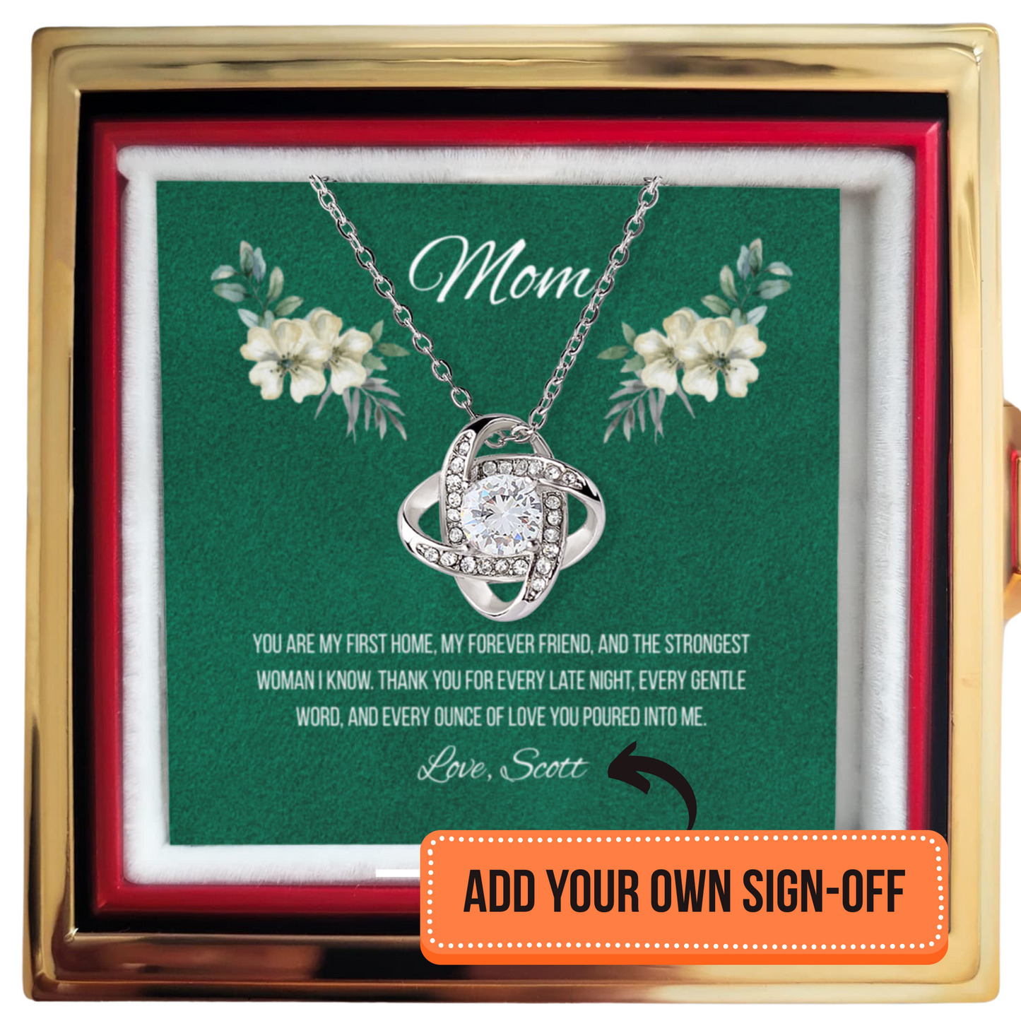 Love Knot Necklace in a gift box for mother - RRM09