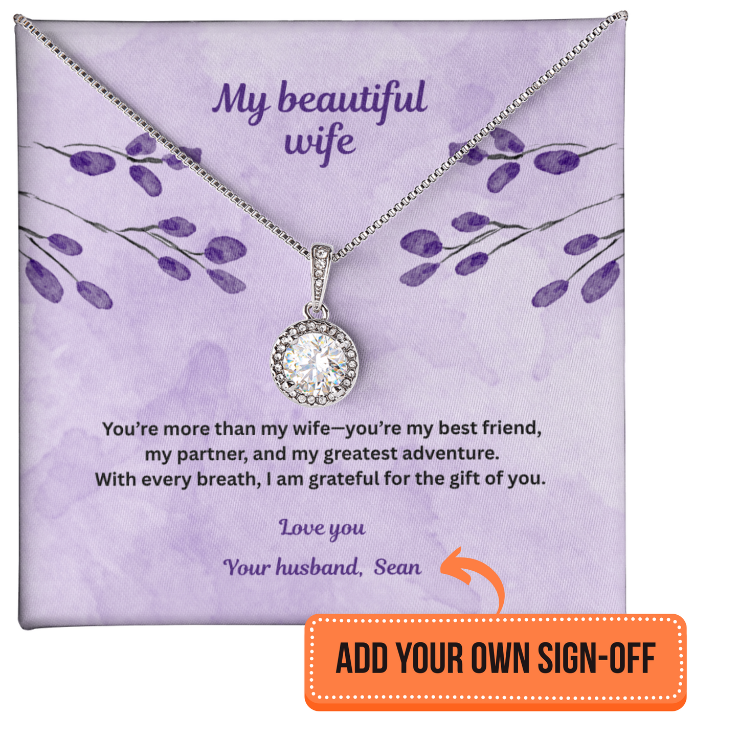 Beautiful pendant necklace in a gift box  - perfect gift for wife - EHNW01