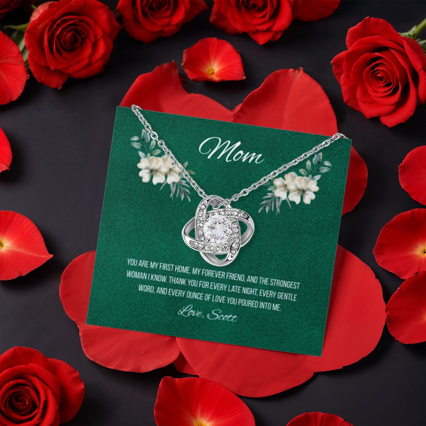 Love Knot Necklace in a gift box for mother - RRM09