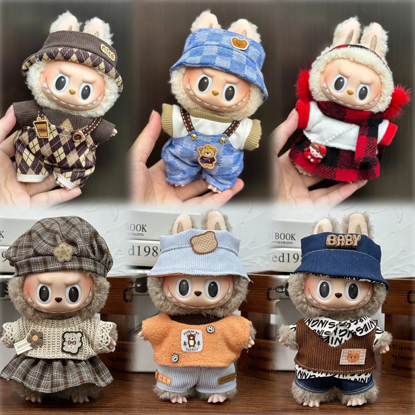 Labubu Retro Clothes | Strap Pants & Hat | Hoodie Sets | Labubu Graffiti Outfit