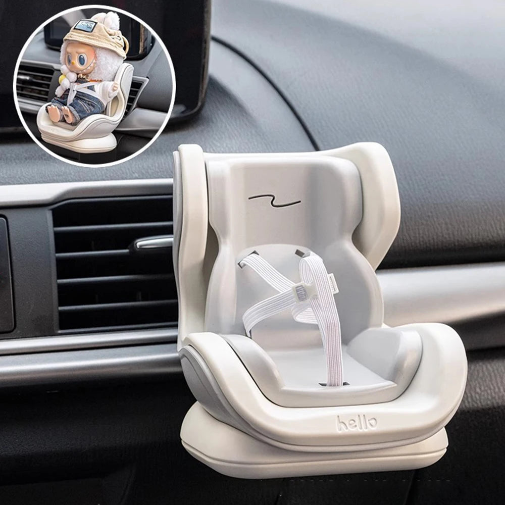 For Labubu Car Seat Second Generation Sitting Party Safety Seat Air Outlet Accessories Car dollar storage Gift for Labubu Fan