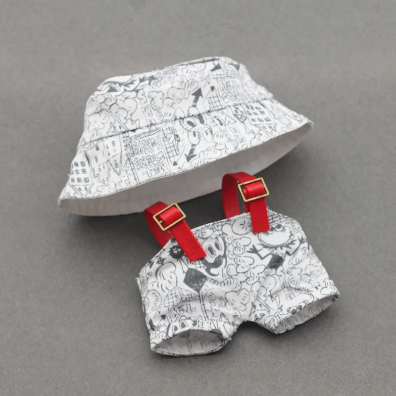 Labubu Retro Clothes | Strap Pants & Hat | Hoodie Sets | Labubu Graffiti Outfit