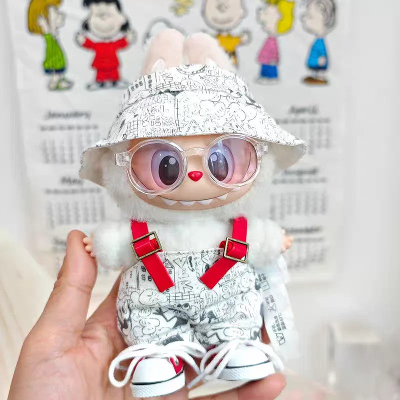 Labubu Retro Clothes | Strap Pants & Hat | Hoodie Sets | Labubu Graffiti Outfit