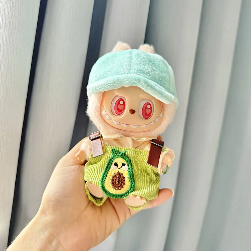 Labubu Outfit and Accessories | Pumpkin Set | Crocheted and knitted Labubu clothes