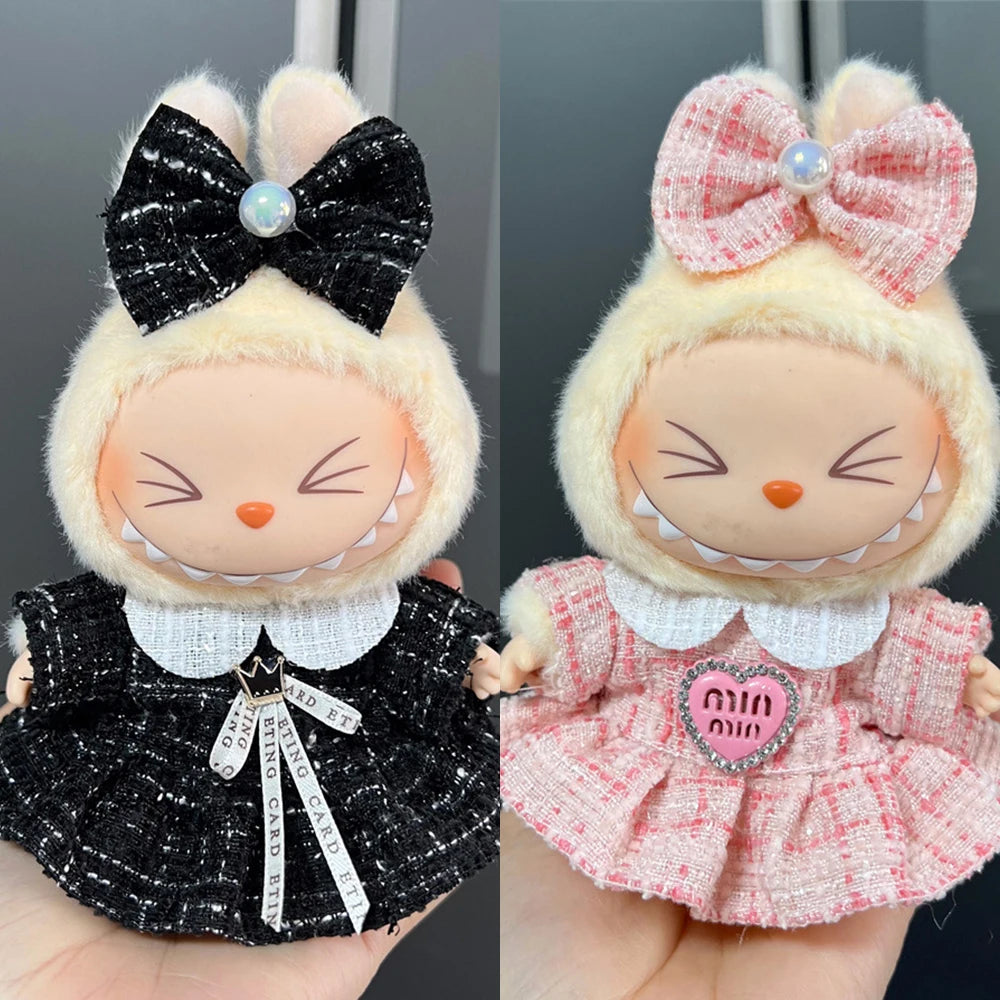 Sweet Princess Style Doll's Cloth for Labubu 17cm The Monster Outfit Accessories Clothing DIY Kids Gift High-quality Dress Cloak