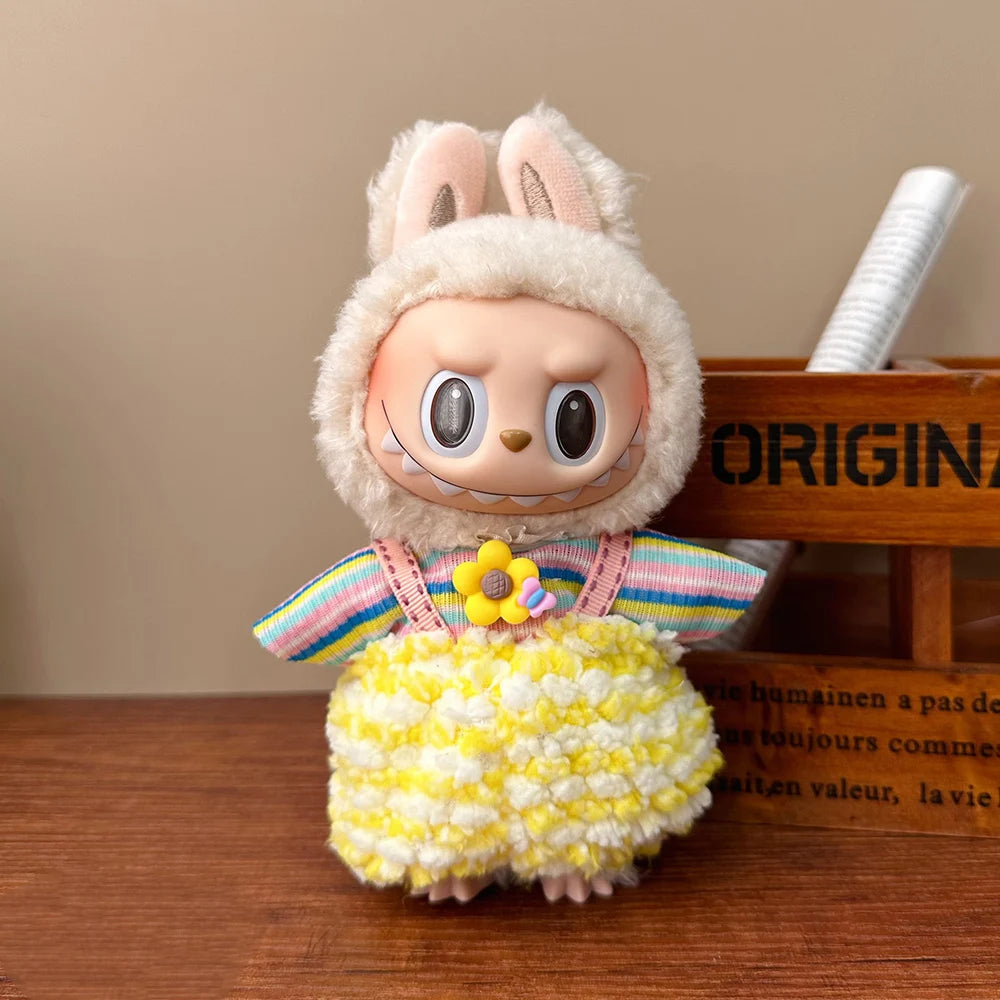 Labubu Outfit | 15-17 cm Dolls Clothes | Skirt and T-shirt set , Overall set