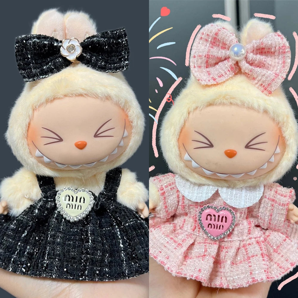 Sweet Princess Style Doll's Cloth for Labubu 17cm The Monster Outfit Accessories Clothing DIY Kids Gift High-quality Dress Cloak