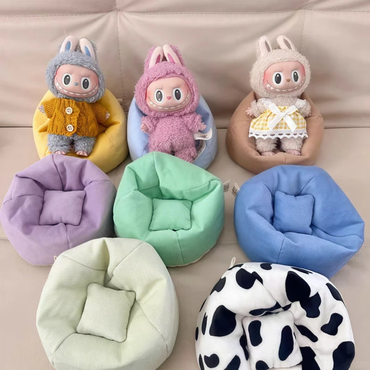 Labubu Doll Sofa for Labubu Mini Lazy Sofa Bed V1 V2 V3 DIY Clothing Accessories Cute Doll Cushion Children's Toy Gift