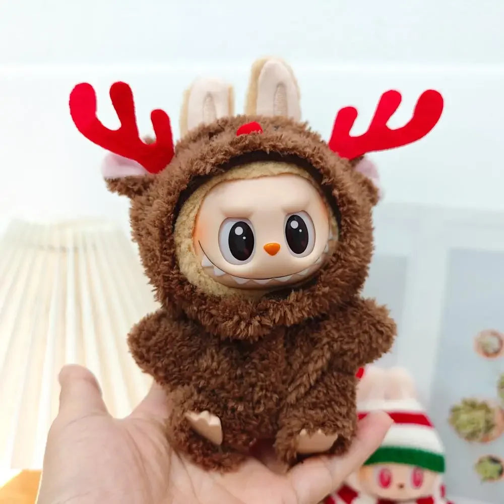 Labubu Outfit For Christmas | Cookie Man Sweater, Elk Jumpsuit, Santa hat