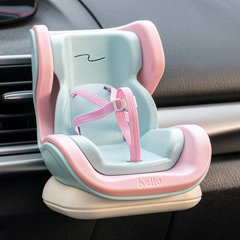 For Labubu Car Seat Second Generation Sitting Party Safety Seat Air Outlet Accessories Car dollar storage Gift for Labubu Fan