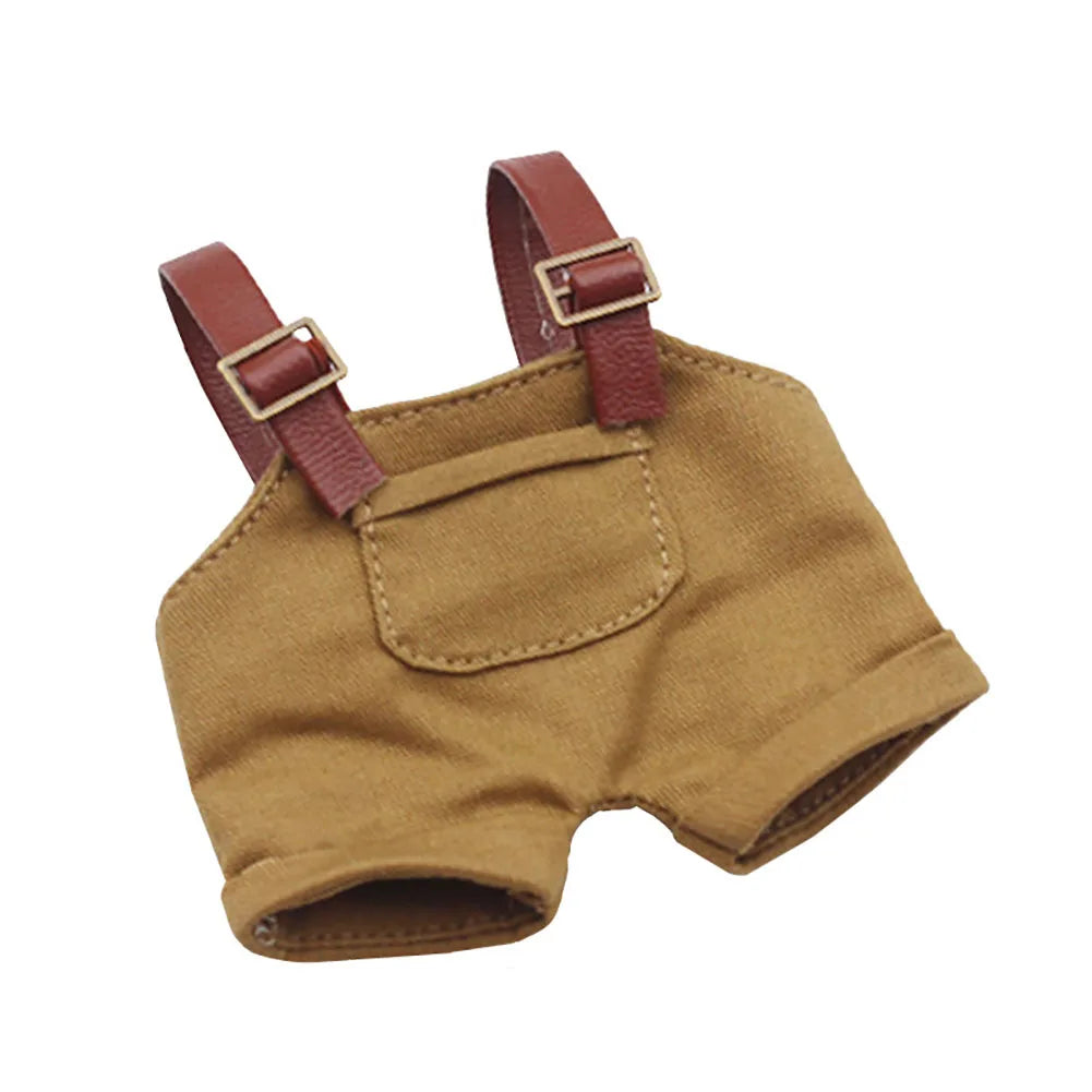 17cm Mini Doll'S Clothes Outfit Accessories For Labubu V1 V2 V3 Striped overalls hats glasses shoes Cool handsome Clothing Gift