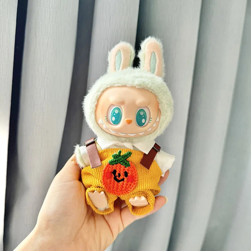 Labubu Outfit and Accessories | Pumpkin Set | Crocheted and knitted Labubu clothes