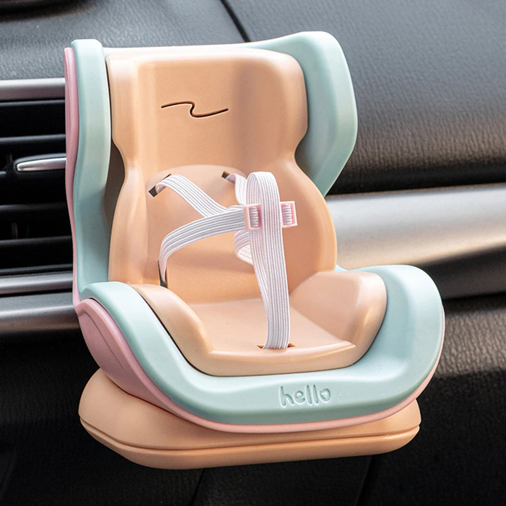 For Labubu Car Seat Second Generation Sitting Party Safety Seat Air Outlet Accessories Car dollar storage Gift for Labubu Fan
