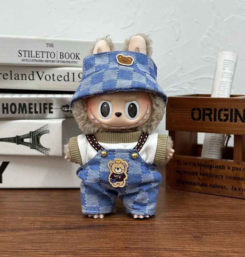 Labubu Retro Clothes | Strap Pants & Hat | Hoodie Sets | Labubu Graffiti Outfit