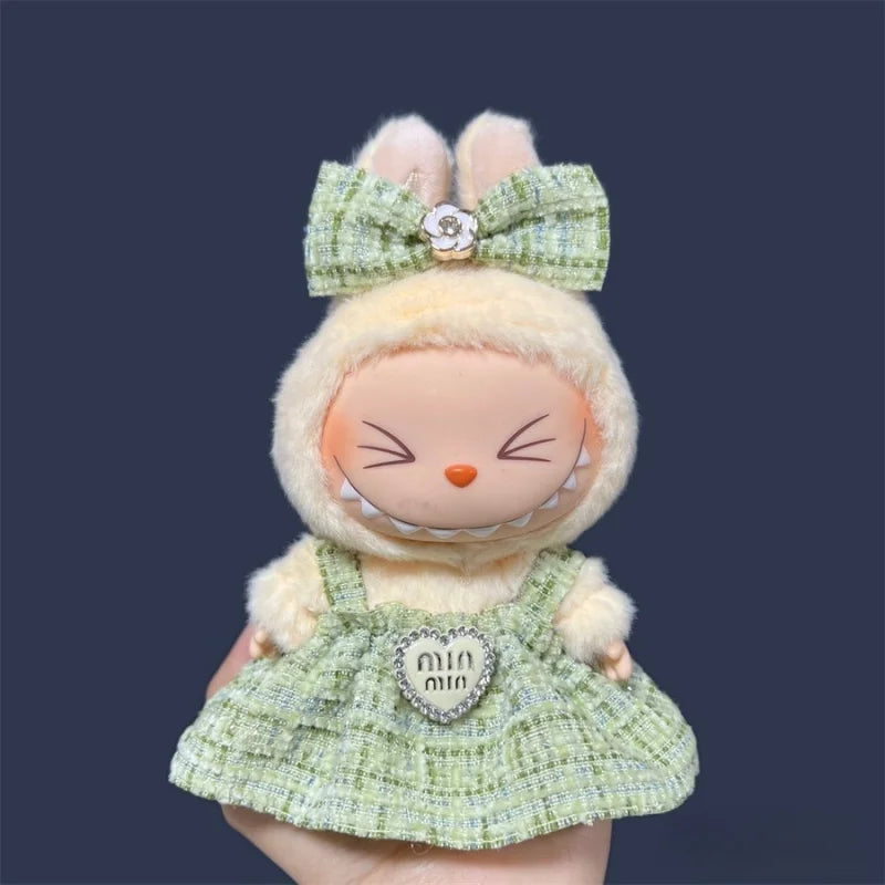 For 17cm Labubu Plush Doll Skirt- Adorable Skirt Set for DIY Clothes Accessories Gift