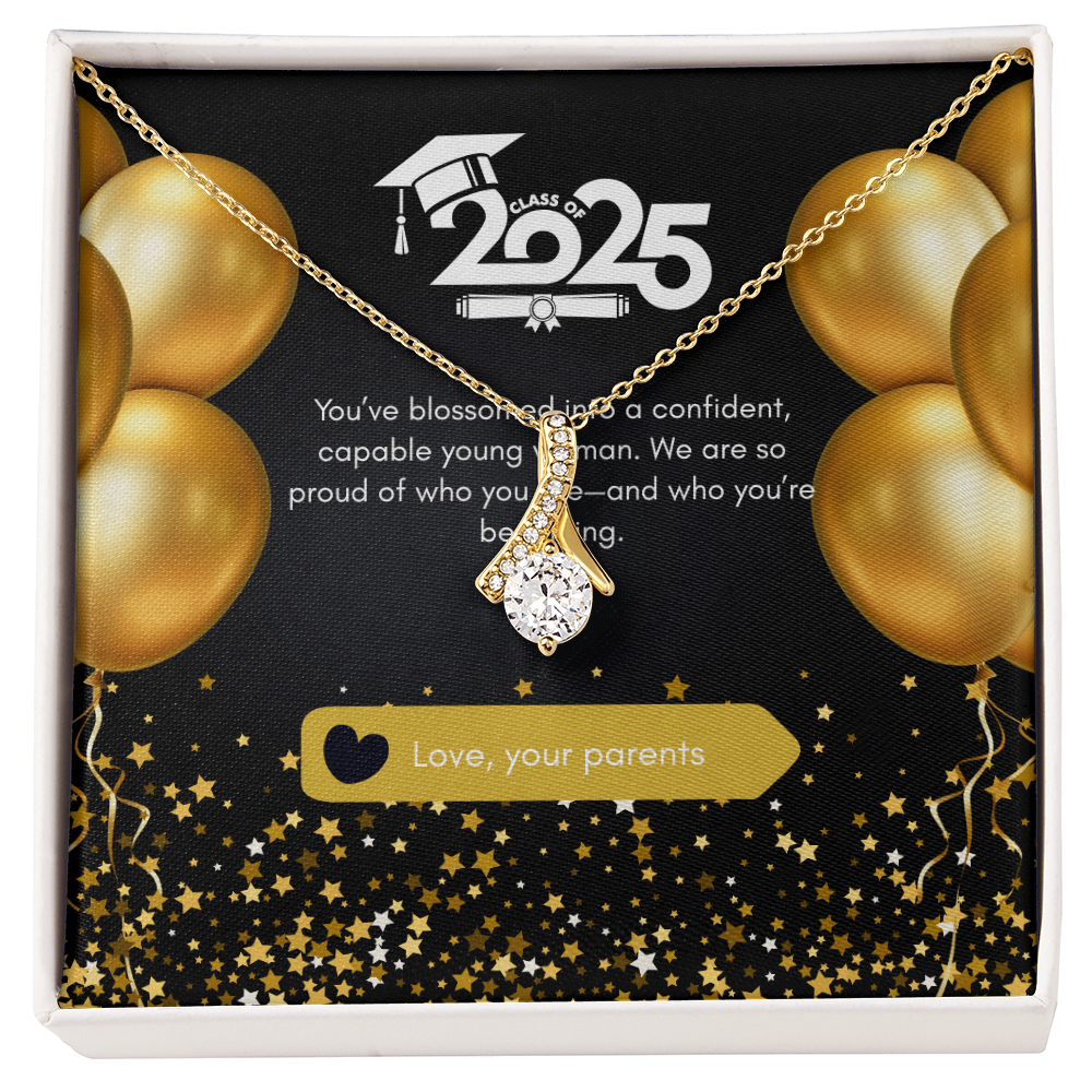 Graduation Gift for Daughter from parents – Pendant Necklace with Inspirational Card, NAG03
