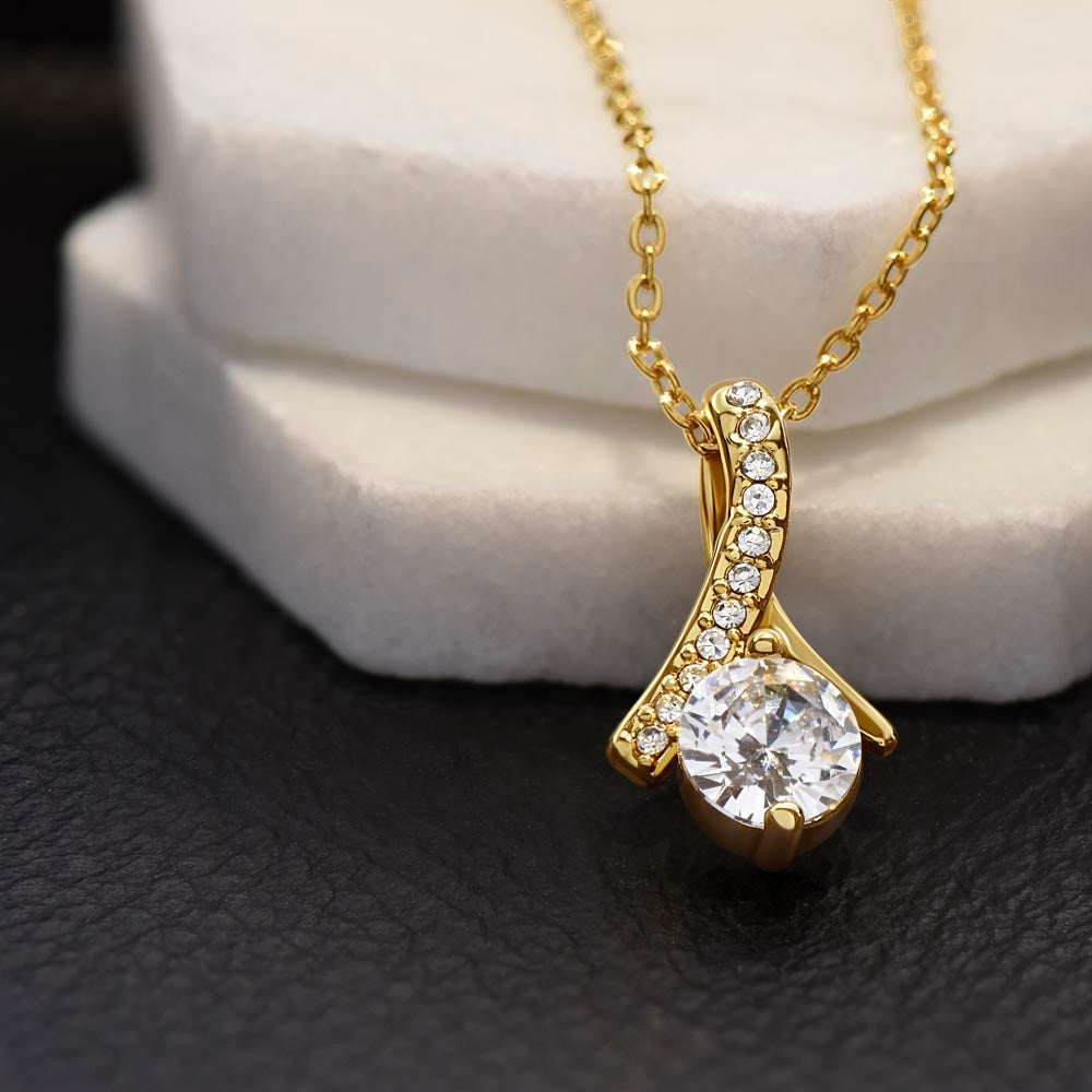 Yellow & White Gold Necklace with Message Card – Perfect Gift for Graduate Girl from Parents, NAG06