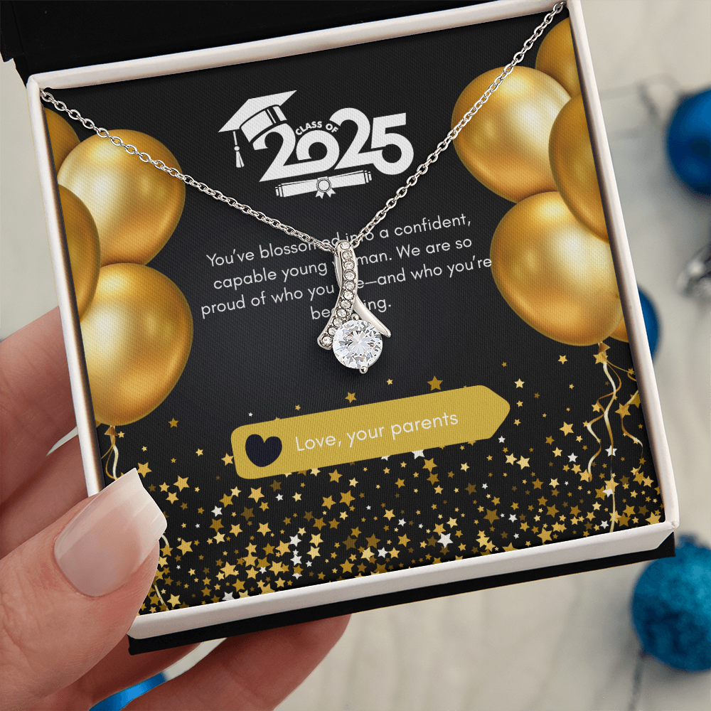 Graduation Gift for Daughter from parents – Pendant Necklace with Inspirational Card, NAG03