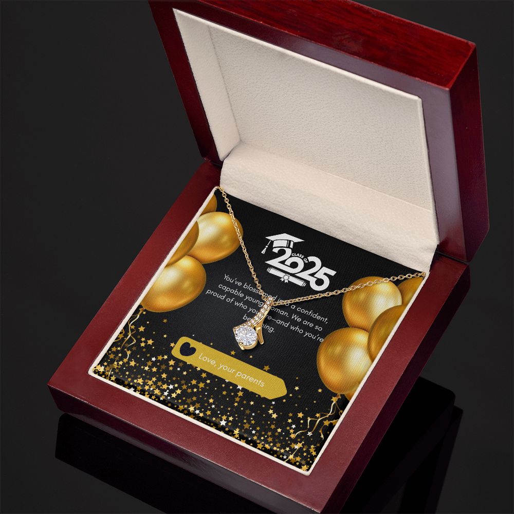 Graduation Gift for Daughter from parents – Pendant Necklace with Inspirational Card, NAG03