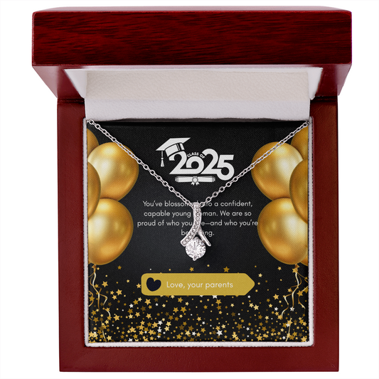 Graduation Gift for Daughter from parents – Pendant Necklace with Inspirational Card, NAG03