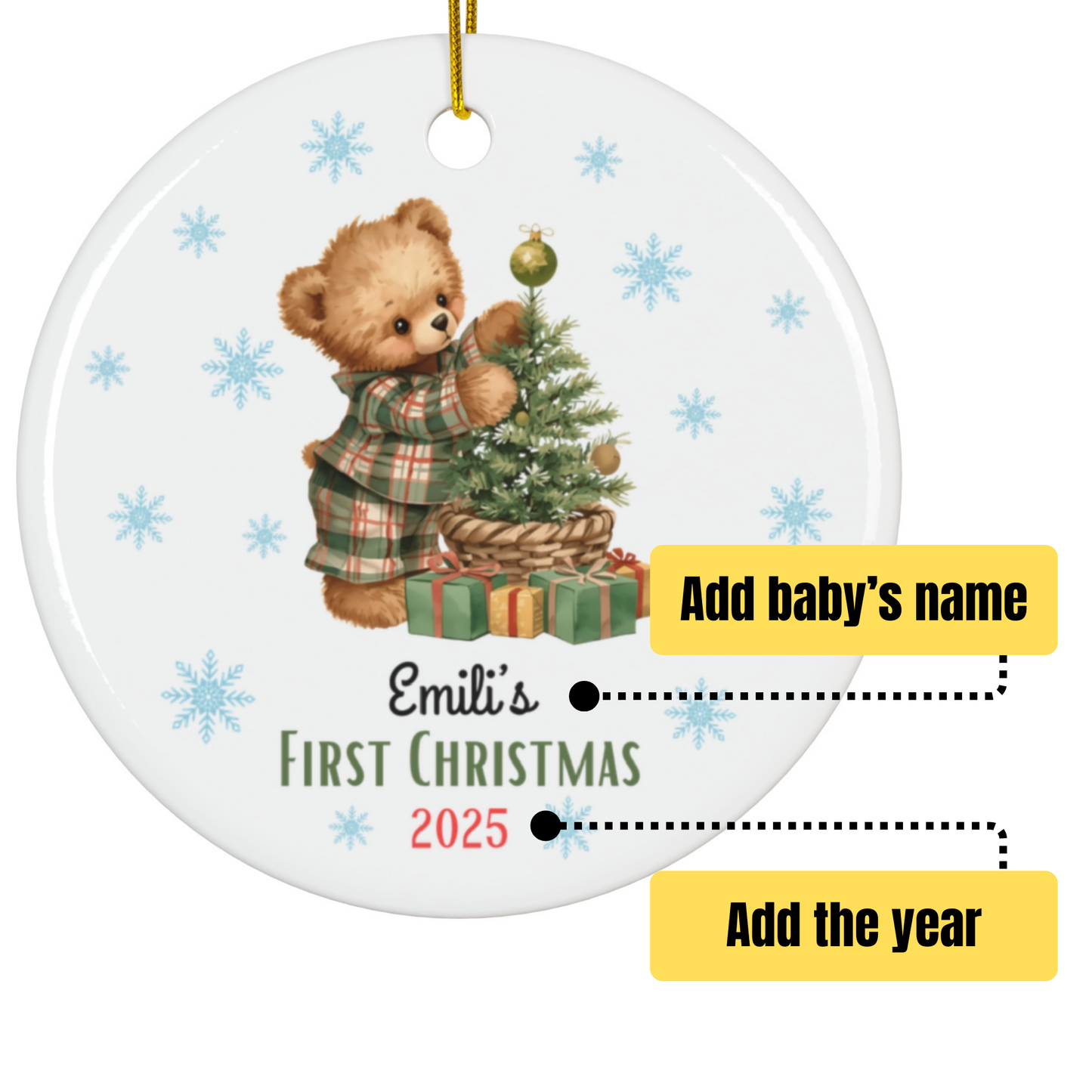 Personalized Christmas Ornament | Custom First Christmas Ornament | Personalized Tree Ornament 001