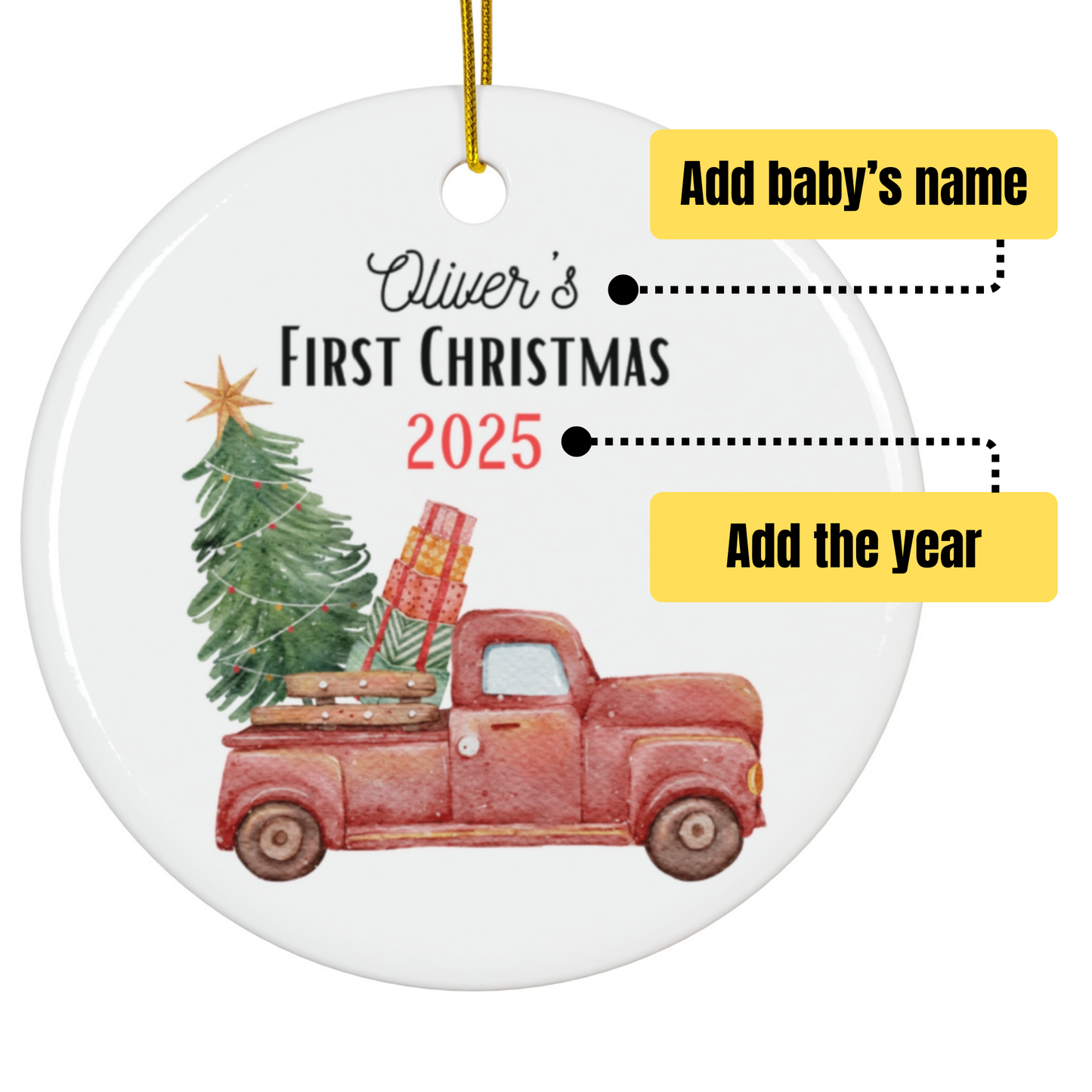 Christmas Ornament | Custom First Christmas Ornament | Personalized Tree Ornament 003