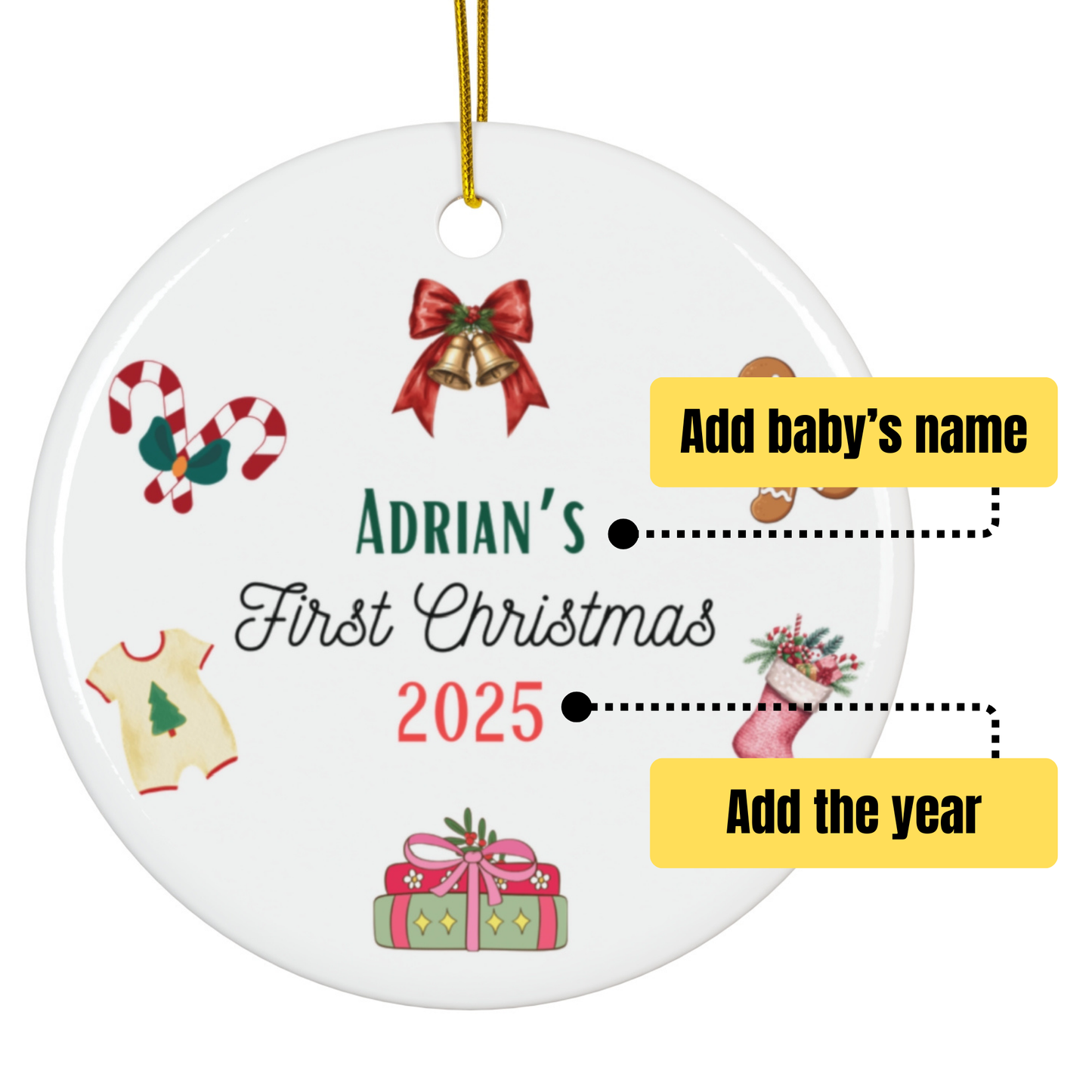 Personalized Christmas Ornament | Custom First Christmas Ornament | Personalized Tree Ornament 004