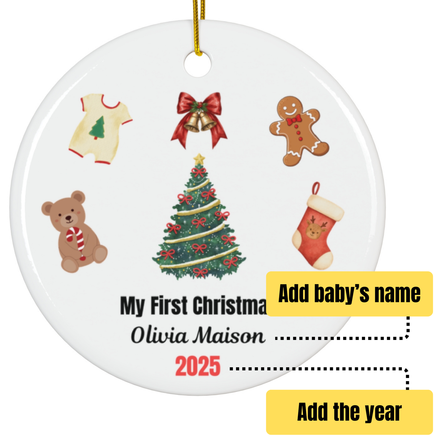 Personalized Christmas Ornament | Custom First Christmas Ornament | Personalized Tree Ornament 005