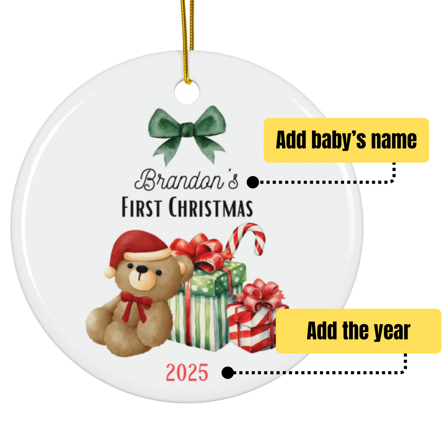 Personalized Christmas Ornament | Custom First Christmas Ornament | Personalized Tree Ornament 006