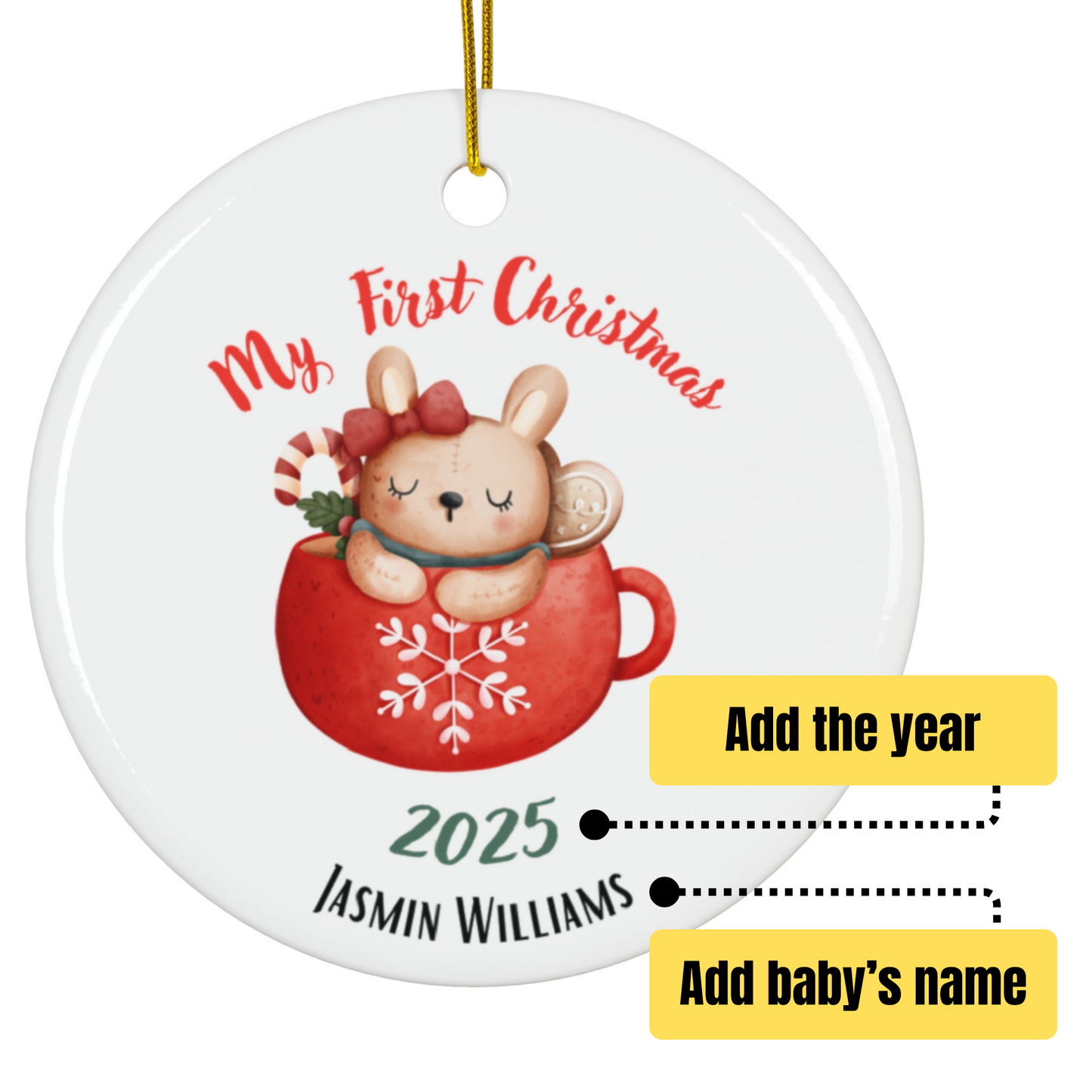 Personalized Christmas Ornament | Custom First Christmas Ornament | Personalized Tree Ornament 010