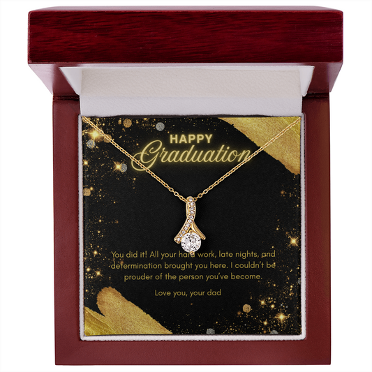 Graduation Gift for Daughter from Dad – Necklace with Pendant and Inspirational Heartfelt Message Card, NAG02